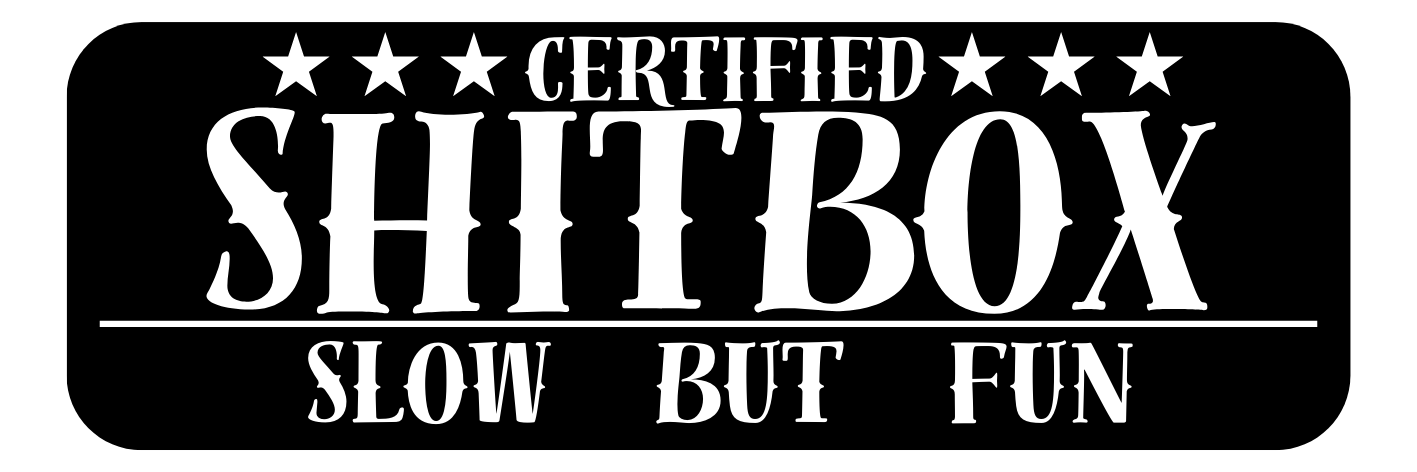 Naklejka holograficzna "CERTIFIED SHITBOX SLOW BUT FUN"