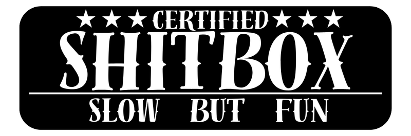 Naklejka holograficzna "CERTIFIED SHITBOX SLOW BUT FUN"