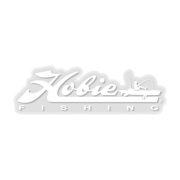 DECAL, 12" HOBIE FISHING WHITE