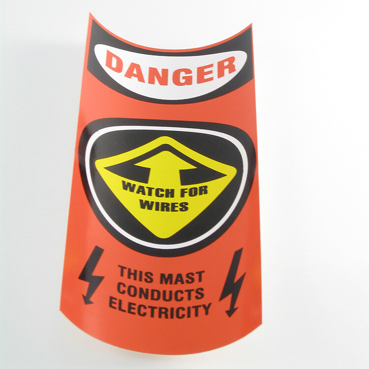 DECAL, MAST CAUTION/ORNG