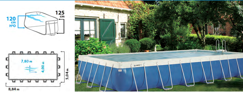 Piscine Kit Classic L.7.80 X L.4.00 X H.1.20M
