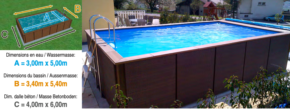 Piscine Dolcevita Rattan L.3m x L.5m