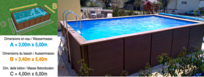 Piscine Dolcevita Rattan L.3m x L.5m