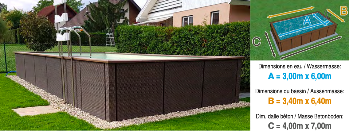 Piscine Dolcevita Rattan L.3m x L.6m