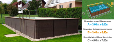 Piscine Dolcevita Rattan L.3m x L.6m