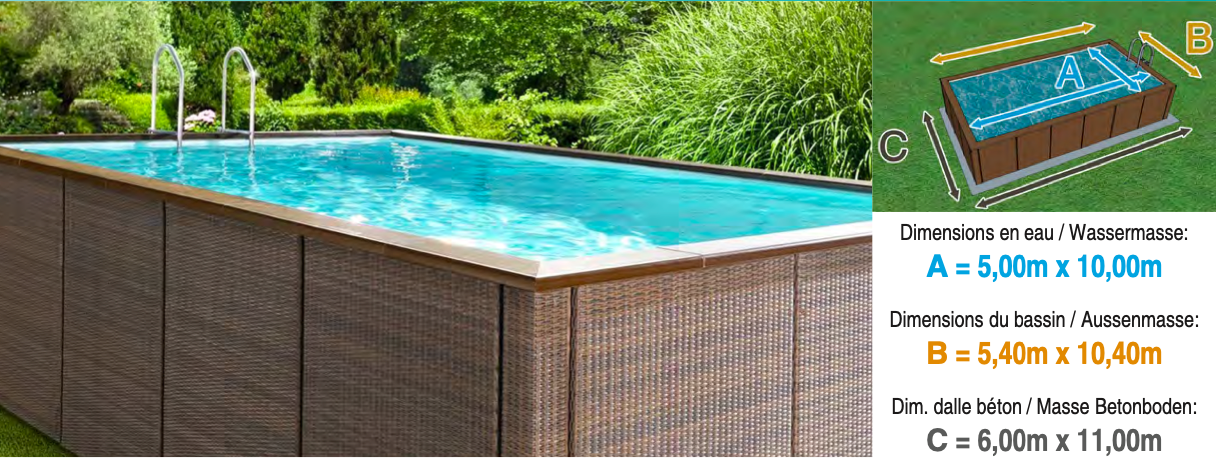 Piscine Dolcevita Rattan L.5m x L.10m