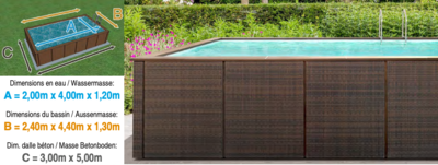Piscine Dolcevita Rattan L.2m x L.4m