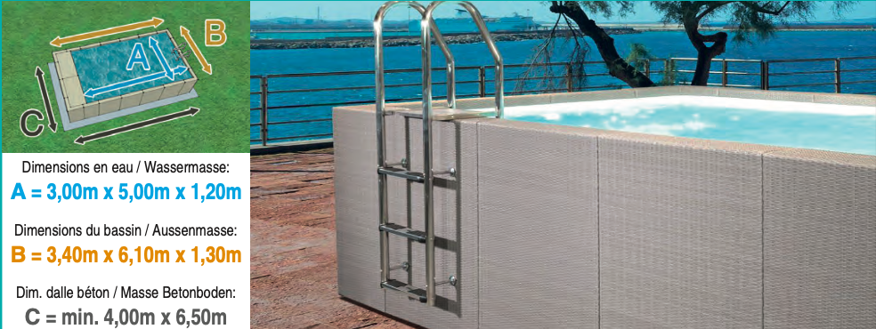Piscine Dolcevita Diva LTI L.3m x L.5m
