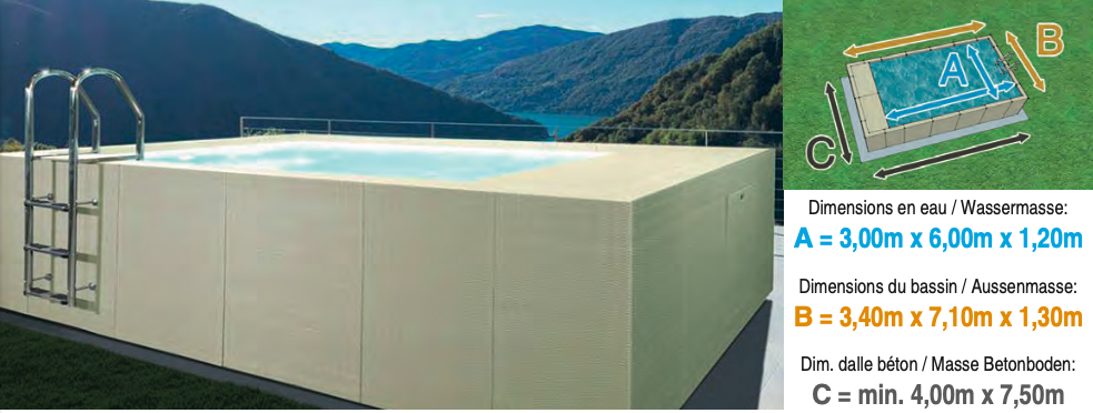 Piscine Dolcevita Diva LTI L.3m x L.6m