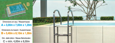 Piscine Dolcevita Diva LTI L.3m x L.7m