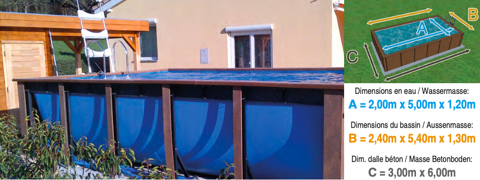 Piscine Dolcevita NAKID L.2m x L.5m