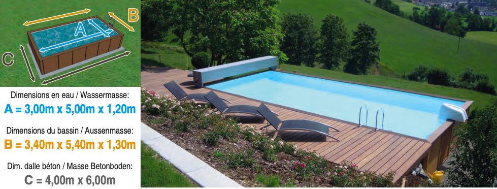 Piscine Dolcevita NAKED L.3m x L.5m