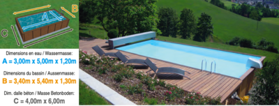 Piscine Dolcevita NAKED L.3m x L.5m