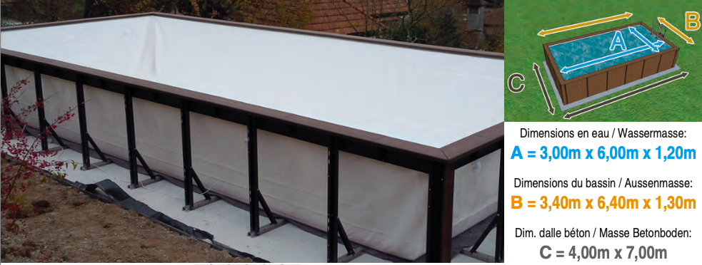 Piscine Dolcevita NAKED L.3m x L.6m