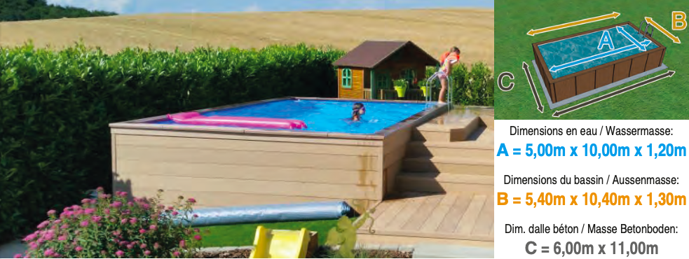 Piscine Dolcevita NAKED L.5m x L.10m