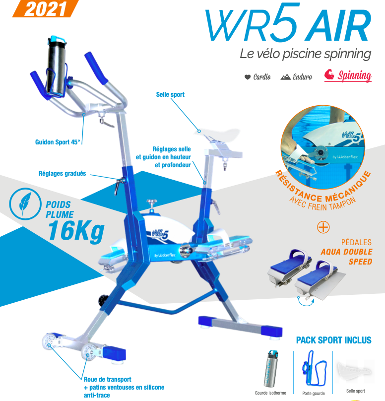 Vélo de piscine Spinning WR 5 AIR