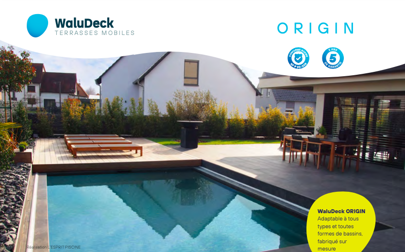Terrasses mobiles Origin pour Piscine Rails sur la Longueur