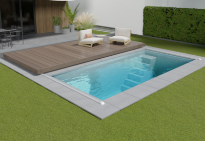 Terrasses mobiles Origin pour Piscine Rails sur la Largeurs