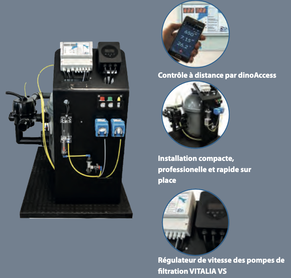 Système de traitement de l’eau Piscine “tout-en-un” dinotec Watercom VITALIA