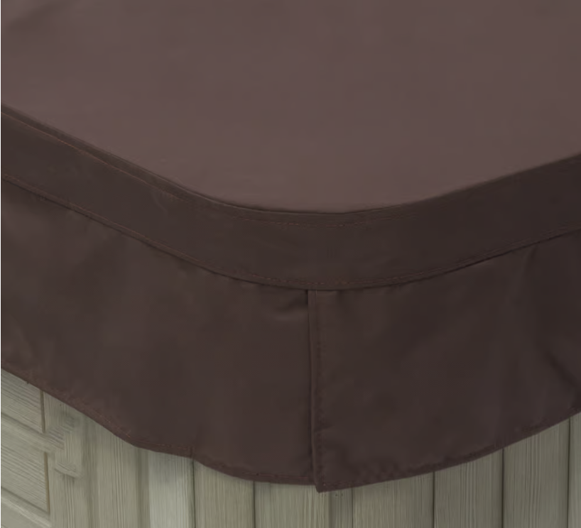 Couverture Spa Dimensions One modèle Aurora/Nautique Dim:213cm x 213cm R41cm, Couleur couverture:: Weather-shield Mahogany Art:D1-AU-NQ_WS-M