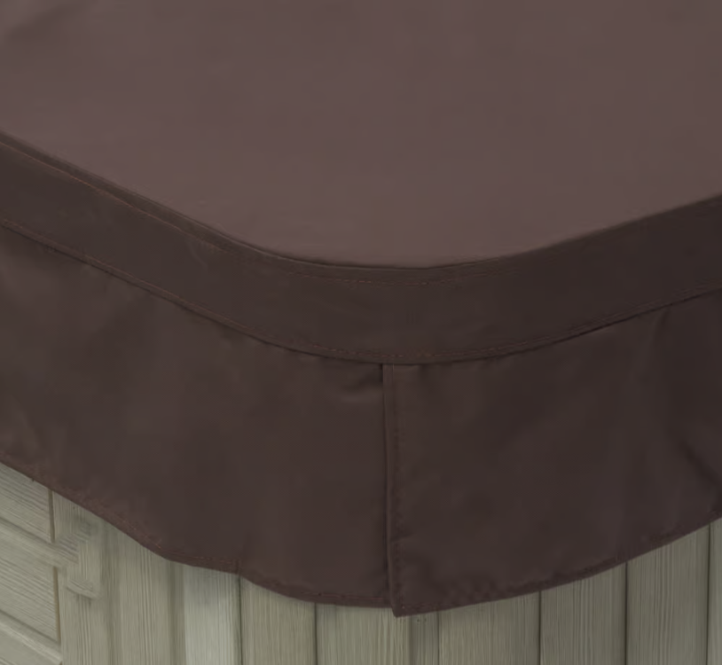 Couverture Spas 226cm x 226cm Angle R.18cm​​​, Couleur:: Weather-shield Mahogany Art:89-89-R7_WS-M