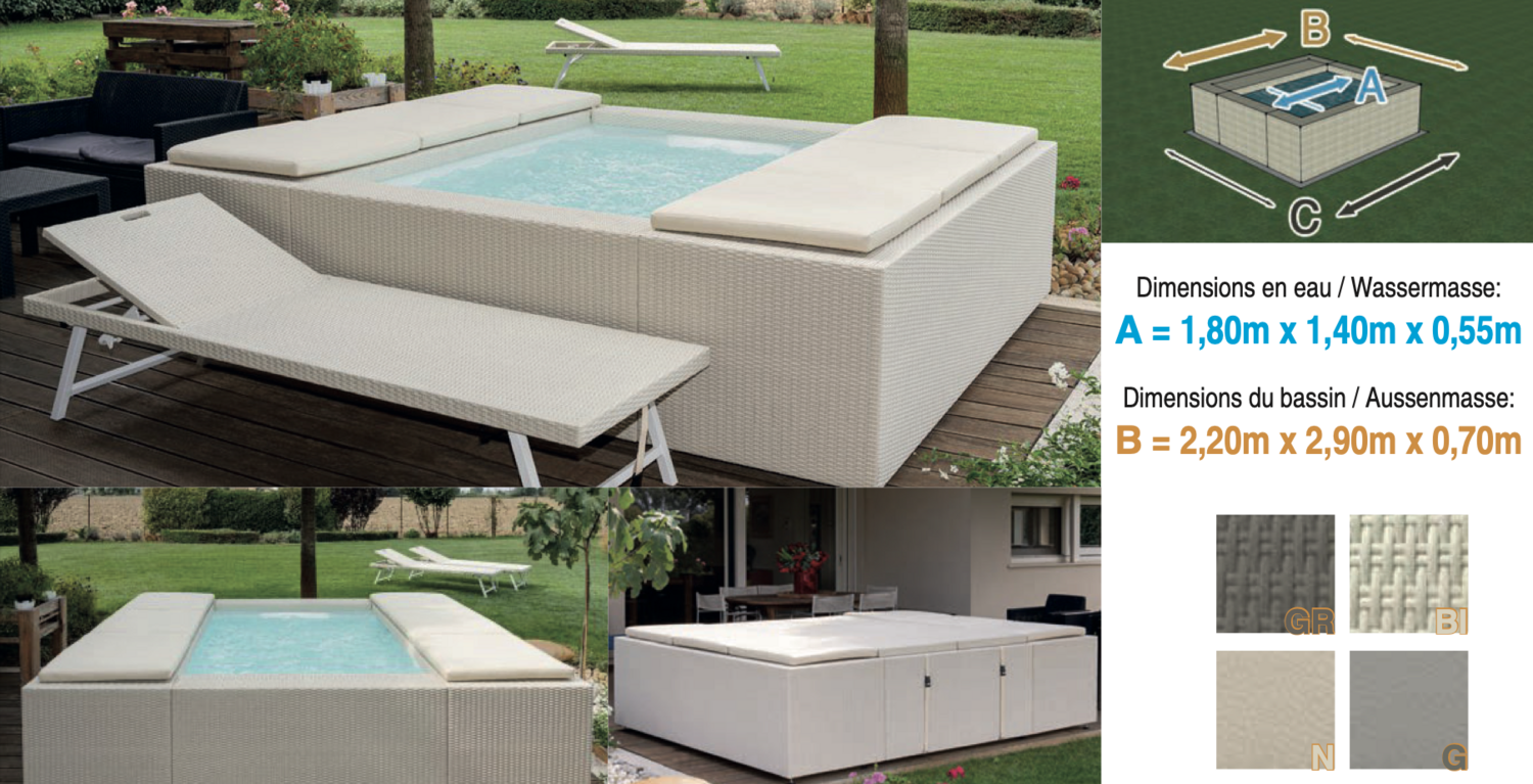 Piscine PLAYA TWIN 2.20m x 2.90m H.70cm