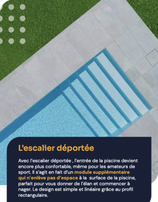 L’escalier recule Piscine H.1.5 P.1,5 x L.2 m.