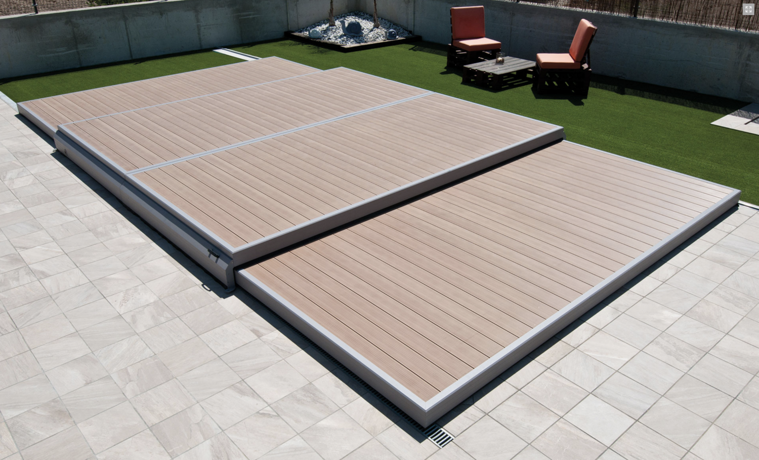 DECKWELL Terrasse en kit abri de Piscine 6m x 3m