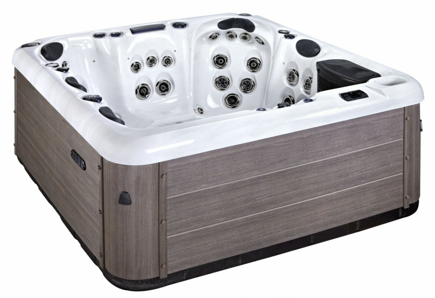 Spa Enjoy 3 /210cm x 210cm 5 places 13 Amp Plug&amp;Play, Couleur intérieur et Gris extérieur: Sterling Silver OEM 3 (Plug &amp; Play)