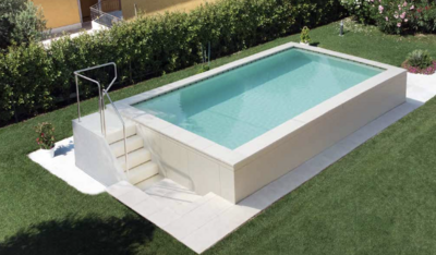 Piscine Infinity sans dalle en béton hors sol