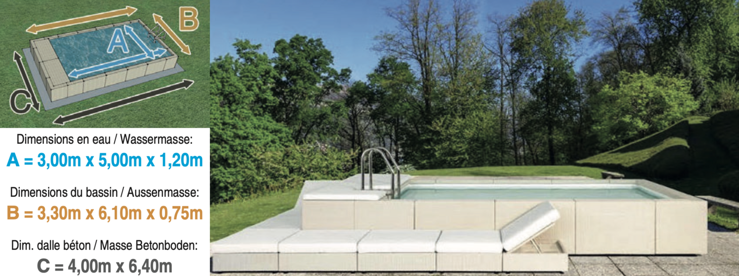Piscine Dolcevita Divina L.3m x L.5m