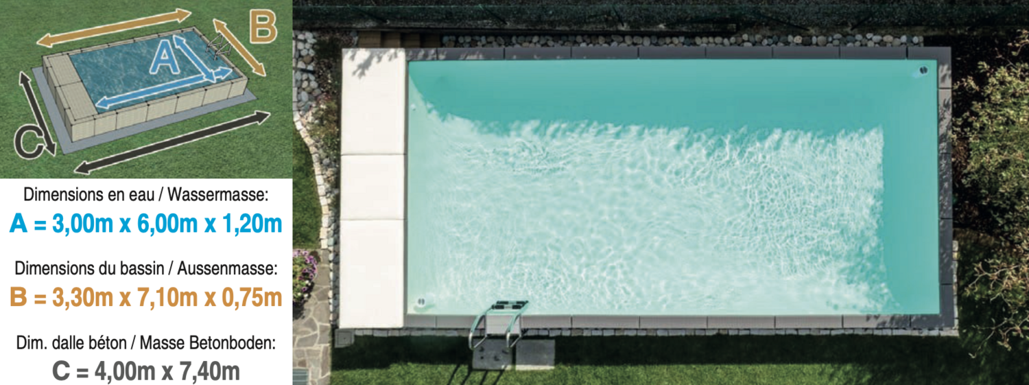 Piscine Dolcevita Divina L.3m x L.6m