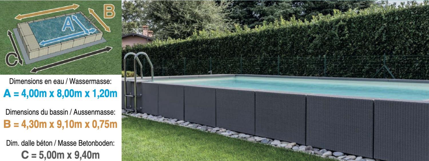 Piscine Dolcevita Divina L.4m x L.8m