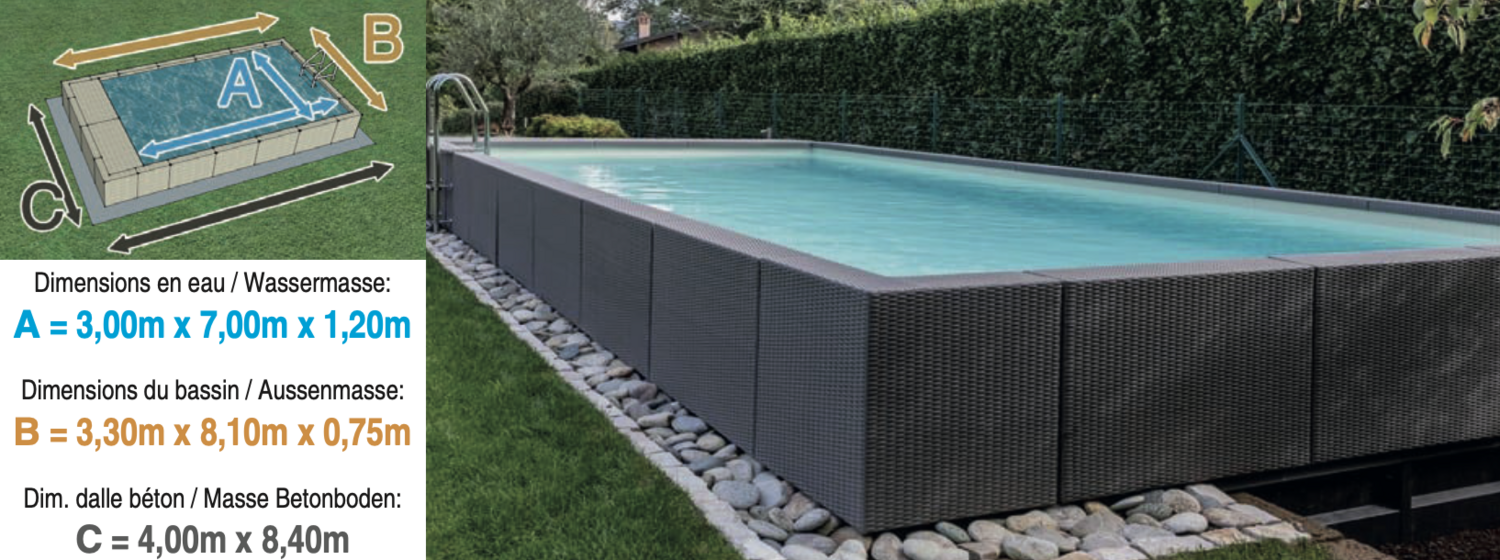 Piscine Dolcevita Divina L.3m x L.7m