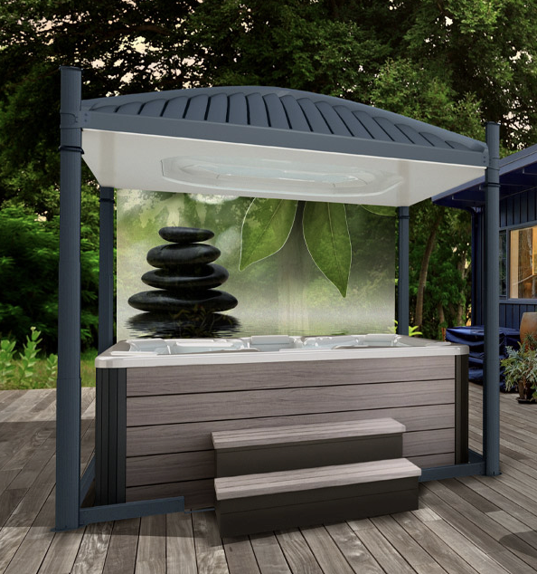 Toile Murale/Screen ZEN (Rideau micro-perforé) 88,25&quot; coté Court Evolution 8ft