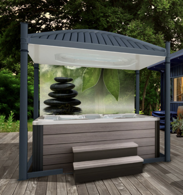 Toile Murale/Screen ZEN (Rideau micro-perforé) 93,5&quot; coté Long Oasis