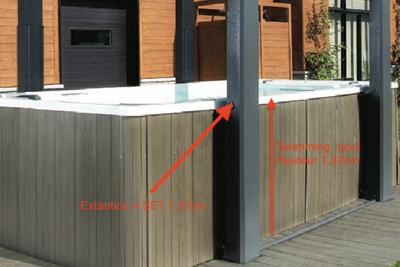 Supports étendus - Spas de natation de plus de 1,37 m de hauteur (lot de 4)