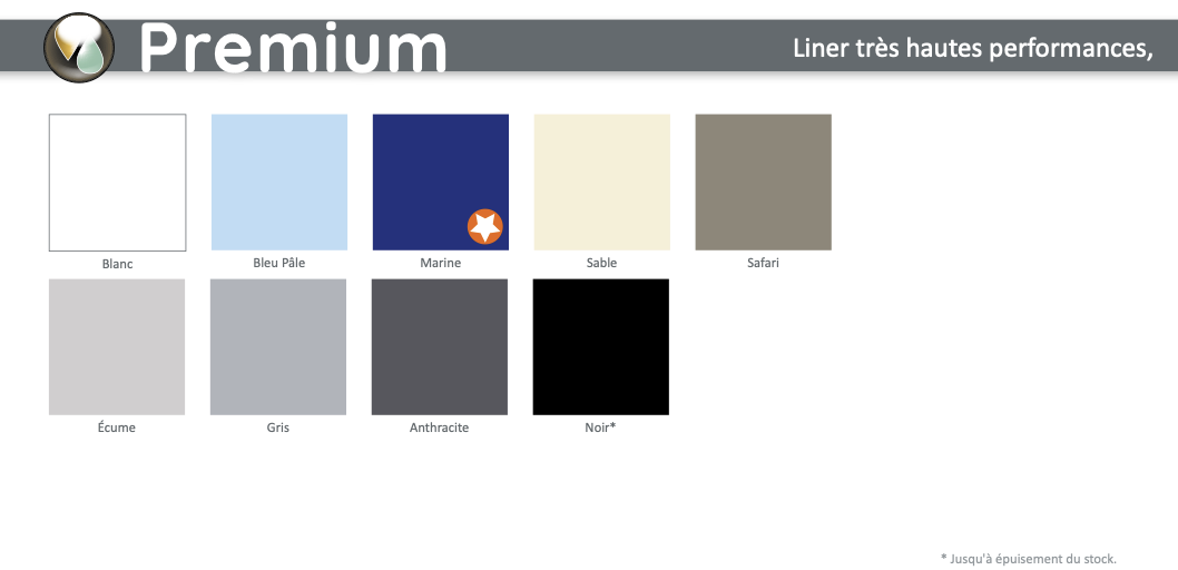 Liners 75/100ème Premium sans phtalate