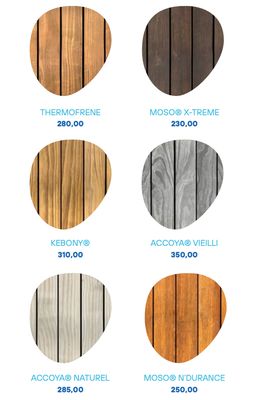 Essences d’habillage bois Waludeck Terrasse mobile Piscine et Spas