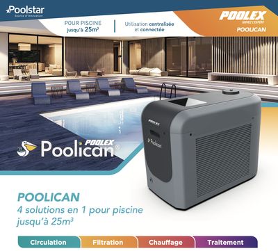 Pompe à chaleur 4 solutions en 1 Circulation, Filtration, Chauffage, Traitement au Sel pour piscine 25m3