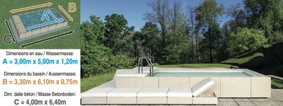 Piscine Dolcevita Divina L.3m x L.5m