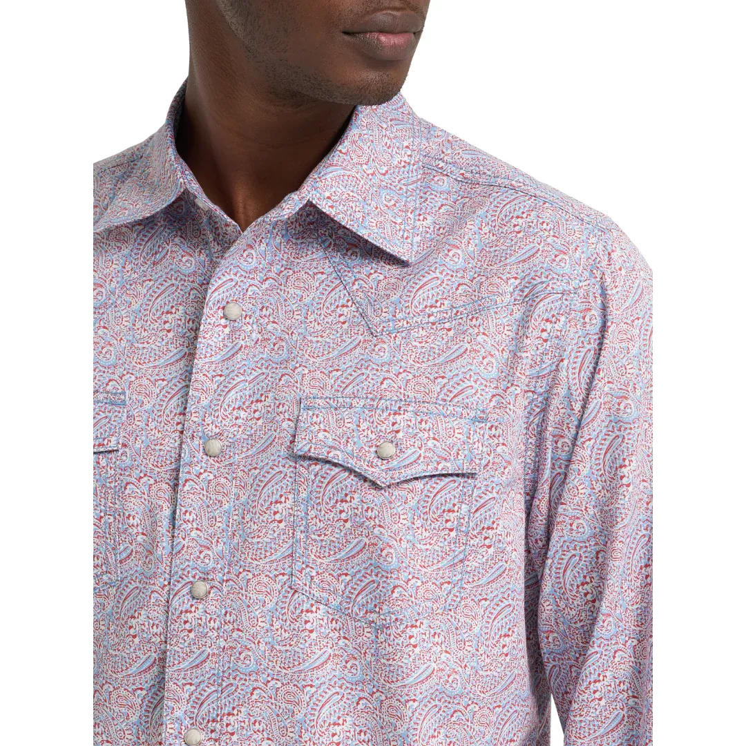 Men's Wrangler Retro® Premium Western Snap Printed Shirt Americana Paisley - 112378796
