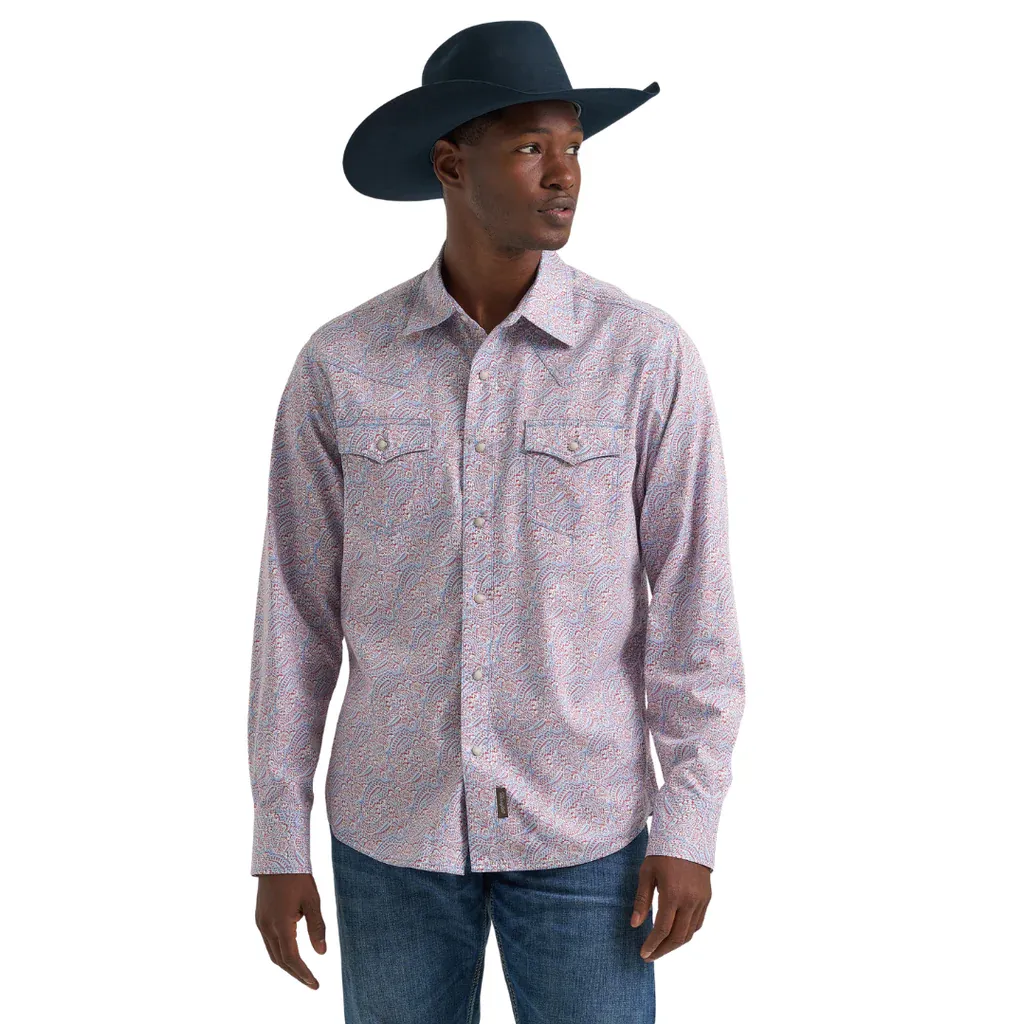 Men's Wrangler Retro® Premium Western Snap Printed Shirt Americana Paisley - 112378796