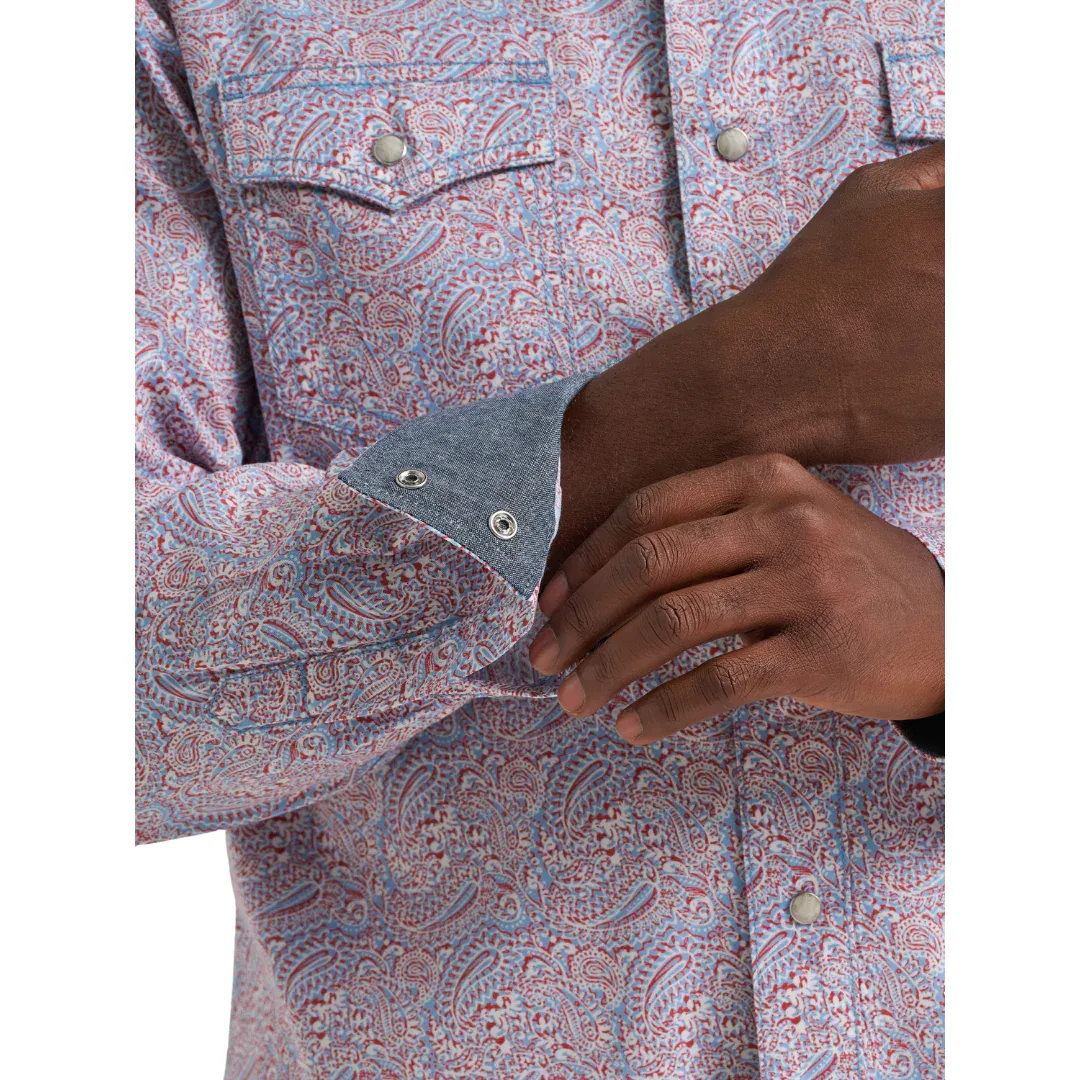 Men's Wrangler Retro® Premium Western Snap Printed Shirt Americana Paisley - 112378796