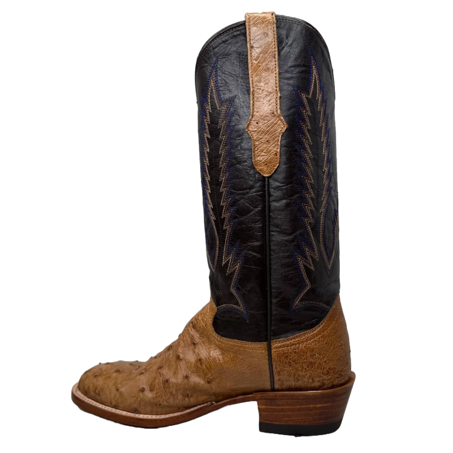 Men's Cowtown Ostrich Tan &amp; Dark Brown Western Boots U77
