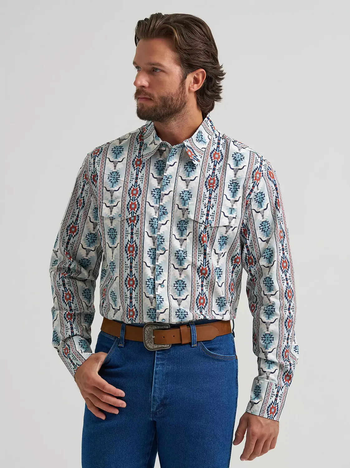 Men's Checotah® Long Sleeve Western Snap Printed Shirt 112374908