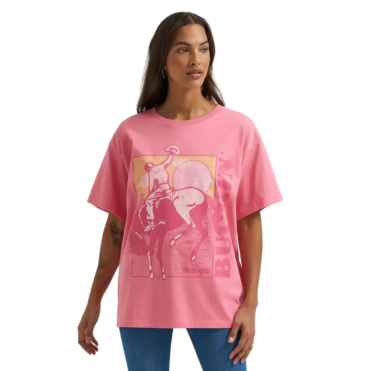 Women's Wrangler Buckin Bronco Oversized Tee 112373007
