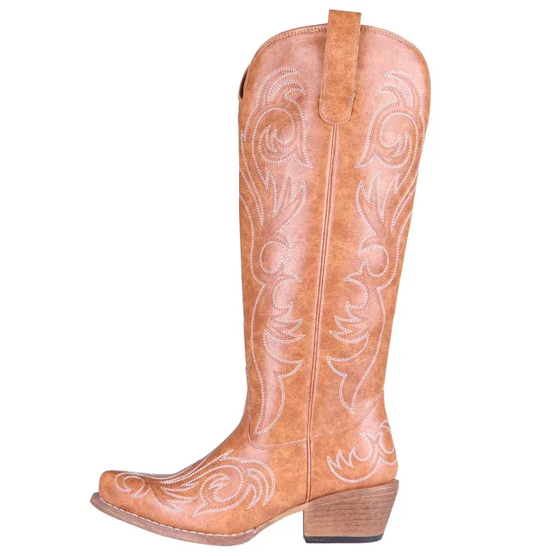 Roper Footwear Women's Faux Leather Tan Vamp 16in  3797