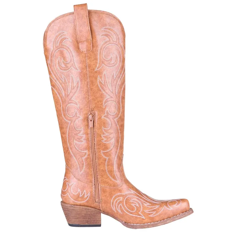 Roper Footwear Women's Faux Leather Tan Vamp 16in  3797
