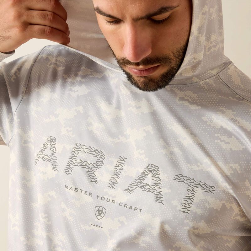 Men's Rebar Sunblocker Printed Craft Hooded Long Sleeve T-Shirt 10071659